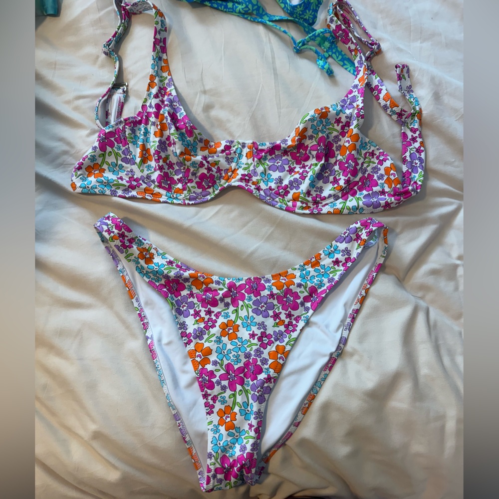 Vibrant Purple and Orange Bikini Swimwear